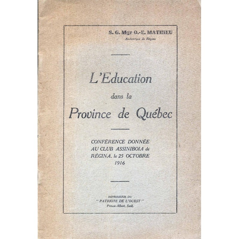 L'Éducation dans la Province de Québec 