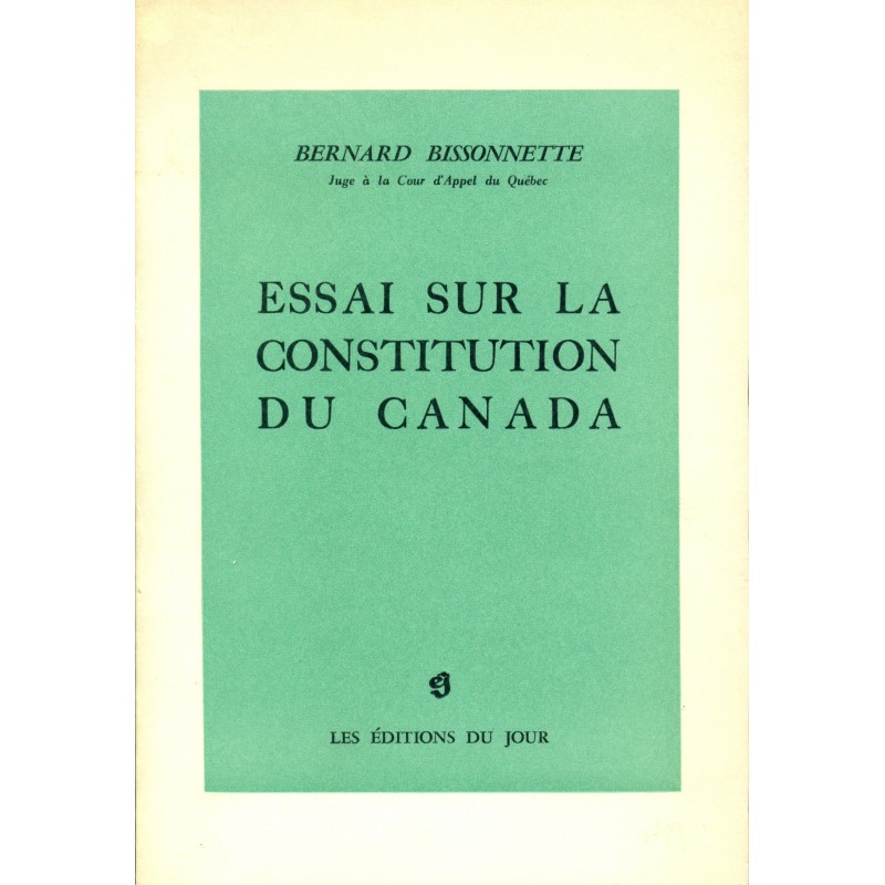 Essai sur la constitution du Canada 