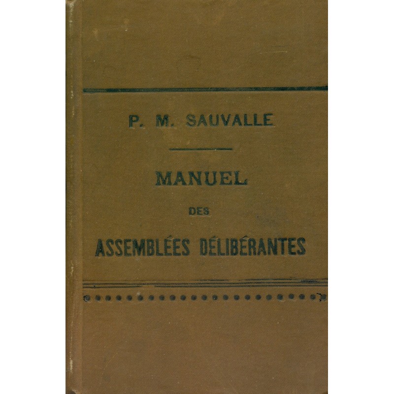 Manuel des assemblées délibérantes 