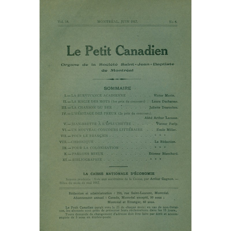 Le Petit Canadien - Volume 14 - Juin 1917 - Numéro 6 