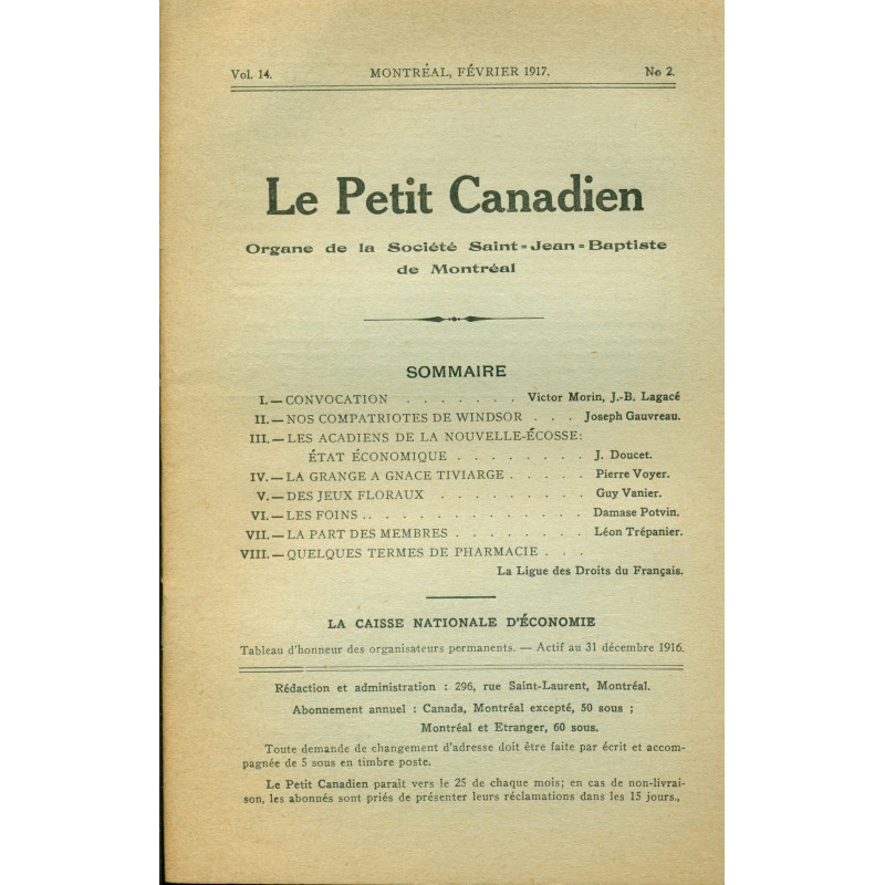 Le Petit Canadien - Volume 14 - Février 1917 - Numéro 2 
