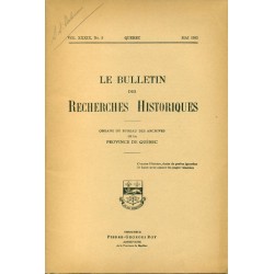 LE BULLETIN DES RECHERCHES HISTORIQUES VOL XXXIX, NO NO 5, MAI 1933 