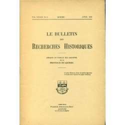 LE BULLETIN DES RECHERCHES HISTORIQUES VOL XXXIII, NO 4 – AVRIL 1927 