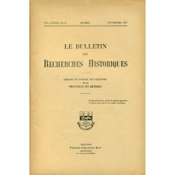 LE BULLETIN DES RECHERCHES HISTORIQUES VOL XXXIII, NO 11 – NOVEMBRE 1927 