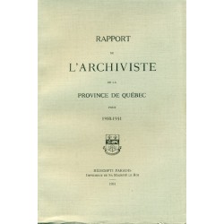 RAPPORT DE L'ARCHIVISTE DE LA PROVINCE DE QUÉBEC POUR 1930-1931 