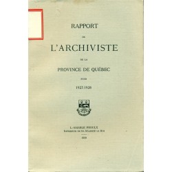 RAPPORT DE L'ARCHIVISTE DE LA PROVINCE DE QUÉBEC POUR 1927-1928 