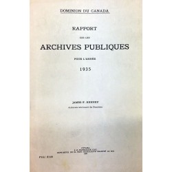 RAPPORT SUR LES ARCHIVES PUBLIQUES POUR L'ANNÉE 1935 