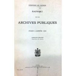 RAPPORT SUR LES ARCHIVES PUBLIQUES POUR L'ANNÉE 1938 