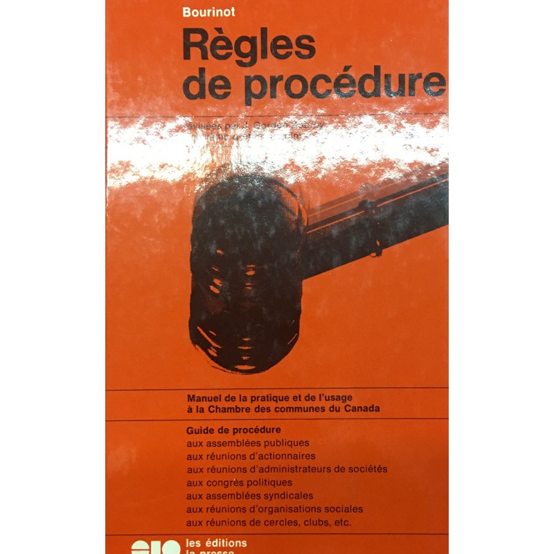 RÈGLES DE PROCÉDURE 