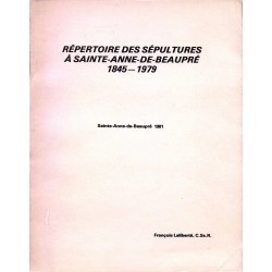 Répertoire des sépultures à Sainte-Anne-de-Beaupré 1845-1979 